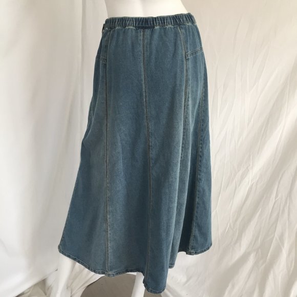 Soft Surroundings Skirt Denim Midi - Picture 3 of 8
